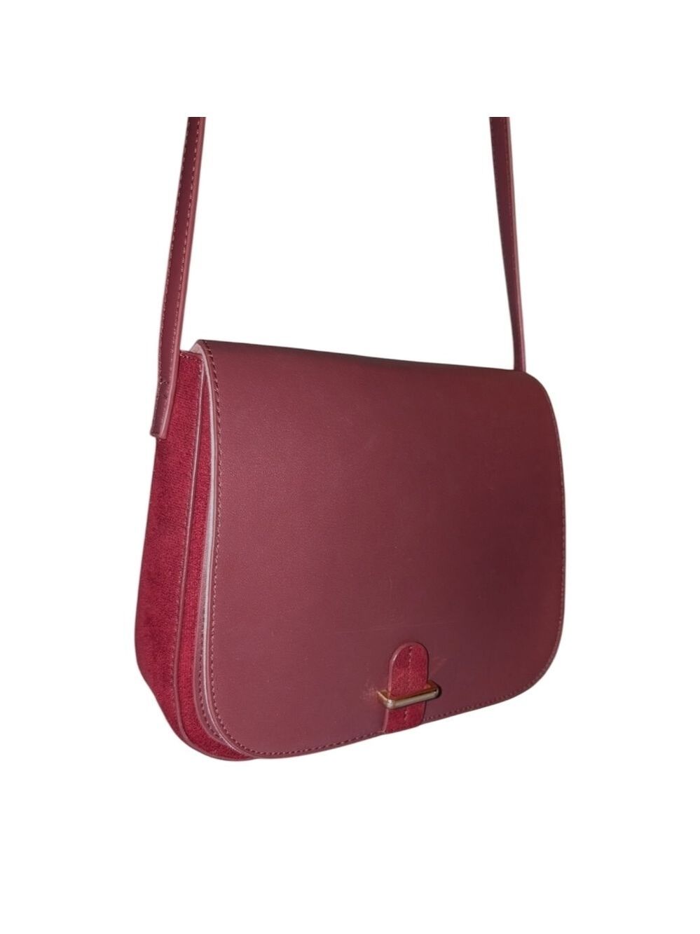 Joe Fresh • Burgundy Crossbody Purse - Faux Suede Leather